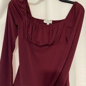 Burgundy Long Sleeve Top